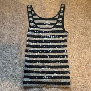 Old Navy Black and Silver Sequin Tank Top